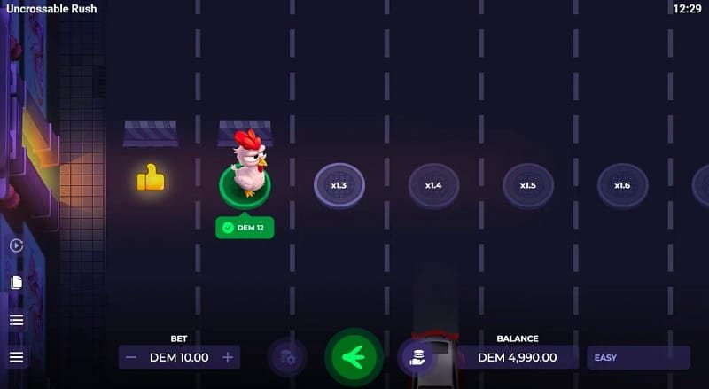 Uncrossable Rush comment jouer ? – Étape 2 - Choisir son niveau de difficulté